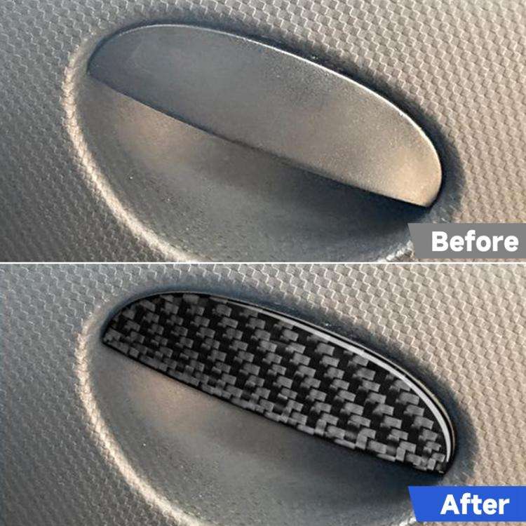 Carbon Fiber Car Passenger Seat Storage Box Handle Decorative Sticker for SEAT Leon 2005-2012, Le...