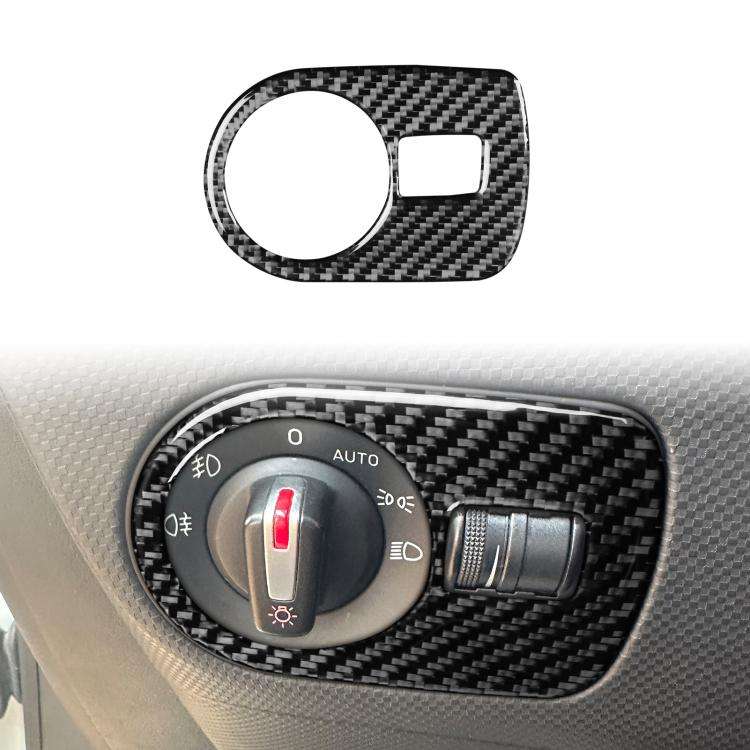 Carbon Fiber Car Headlight Switch Panel Decorative Sticker for SEAT Leon 2005-2012, Headlight Swi...