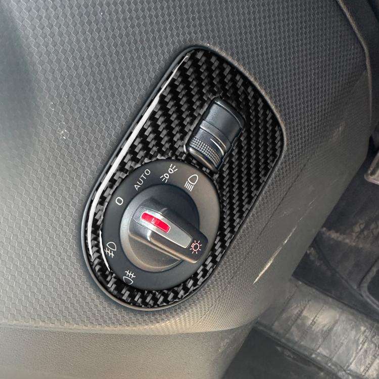 Carbon Fiber Car Headlight Switch Panel Decorative Sticker for SEAT Leon 2005-2012, Headlight Swi...