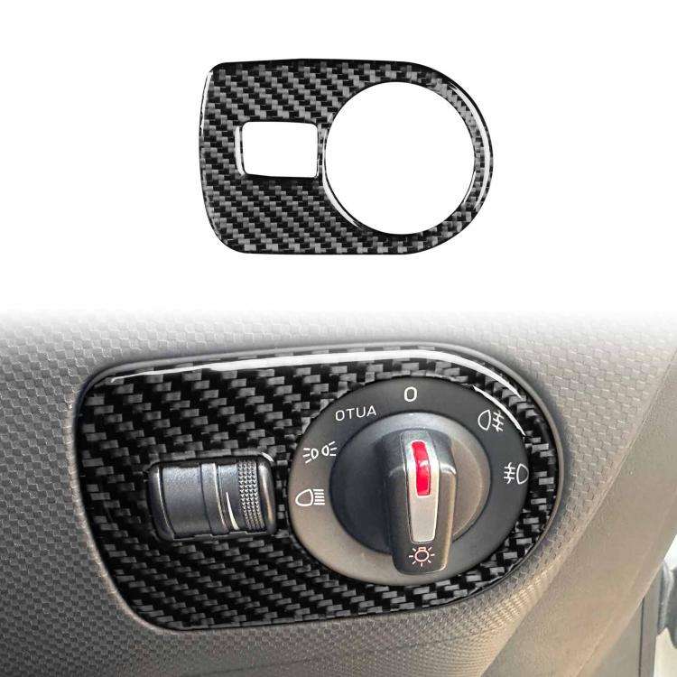 Carbon Fiber Car Headlight Switch Panel Decorative Sticker for SEAT Leon 2005-2012, Headlight Swi...