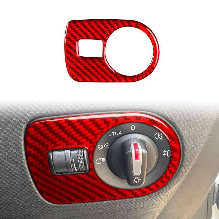 Carbon Fiber Car Headlight Switch Panel Decorative Sticker for SEAT Leon 2005-2012, Headlight Swi...