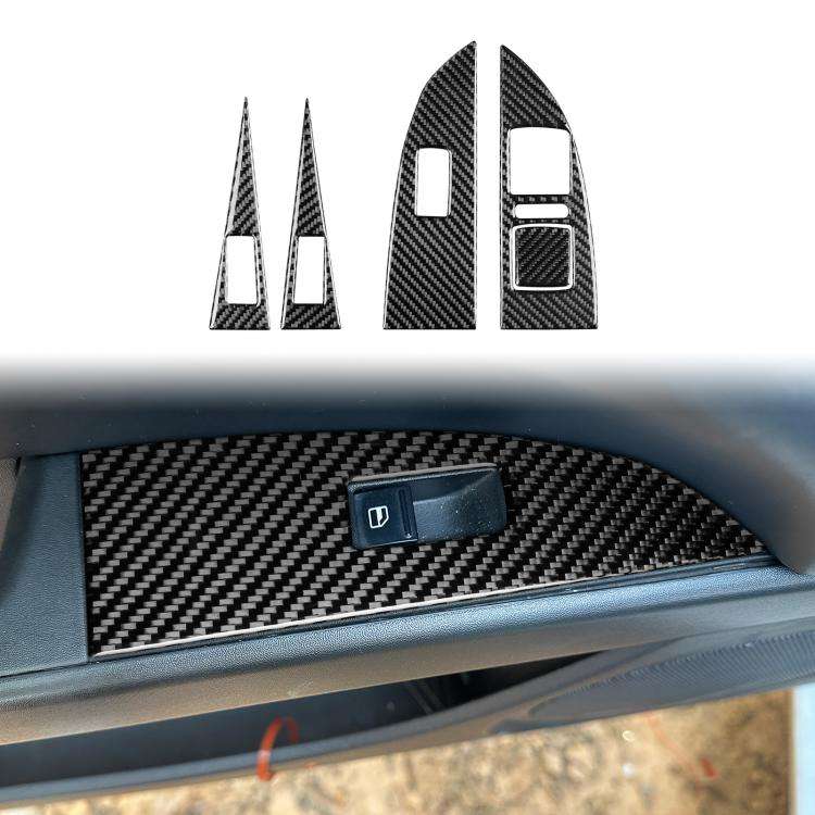 5pcs/Set Carbon Fiber Car Lifting Panel Decorative Sticker for SEAT Leon 2005-2012, Lifting Panel...