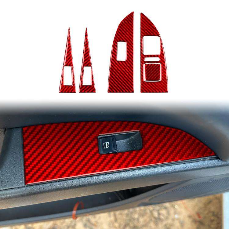 5pcs/Set Carbon Fiber Car Lifting Panel Decorative Sticker for SEAT Leon 2005-2012, Lifting Panel...