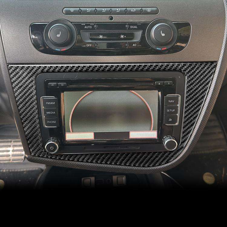 Carbon Fiber Car Center Console Panel Decorative Sticker for SEAT Leon 2005-2012, Center Console ...