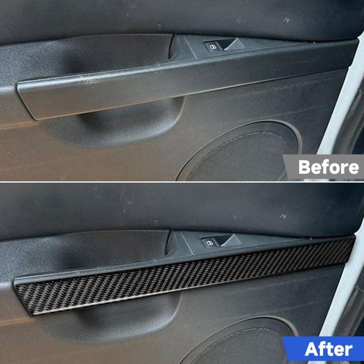 4pcs/Set Carbon Fiber Car Door Panel Decorative Sticker for SEAT Leon 2005-2012, Left and Right D...