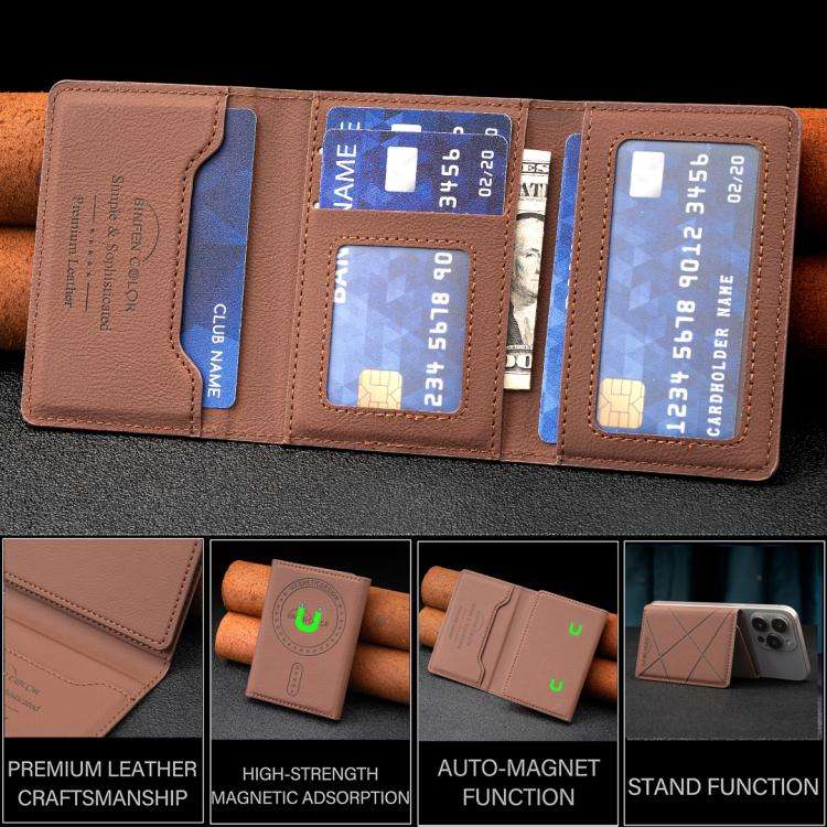 BFK24 Diamond Embossed Magsafe Magnetic Leather Card Bag