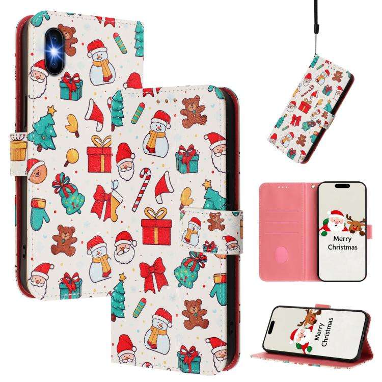 Christmas Series Buckle Leather Phone Case with Hand Strap, For iPhone 11 Pro Max, For iPhone 11,...