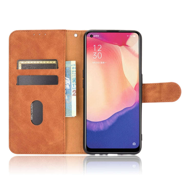 Solid Color Skin Feel Magnetic Buckle Horizontal Flip Calf Texture PU Leather Case with Holder & ...