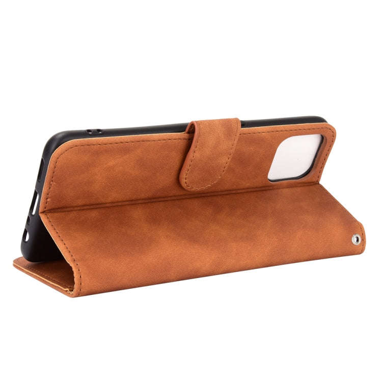 Solid Color Skin Feel Magnetic Buckle Horizontal Flip Calf Texture PU Leather Case with Holder & ...
