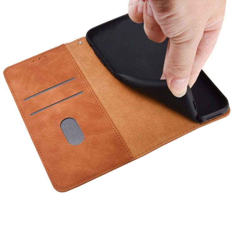 Solid Color Skin Feel Magnetic Buckle Horizontal Flip Calf Texture PU Leather Case with Holder & ...