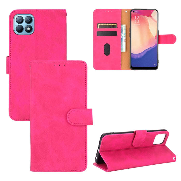 Solid Color Skin Feel Magnetic Buckle Horizontal Flip Calf Texture PU Leather Case with Holder & ...