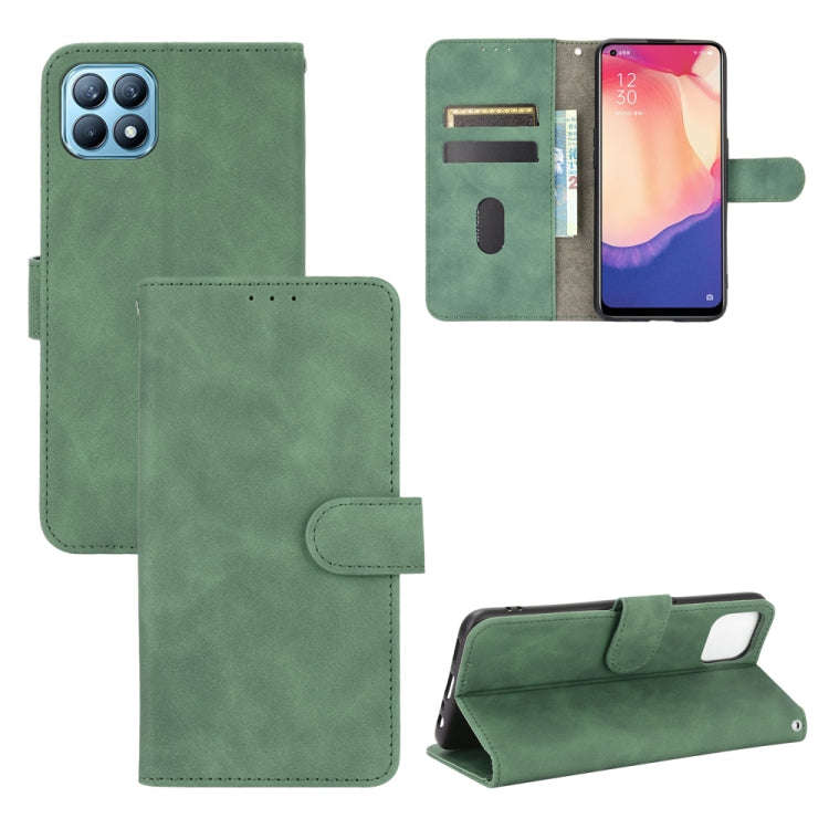 Solid Color Skin Feel Magnetic Buckle Horizontal Flip Calf Texture PU Leather Case with Holder & ...