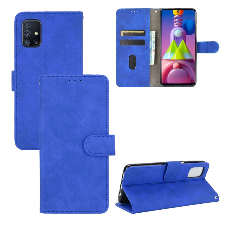 Solid Color Skin Feel Magnetic Buckle Horizontal Flip Calf Texture PU Leather Case with Holder & ...
