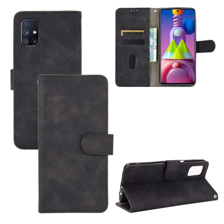 Solid Color Skin Feel Magnetic Buckle Horizontal Flip Calf Texture PU Leather Case with Holder & ...