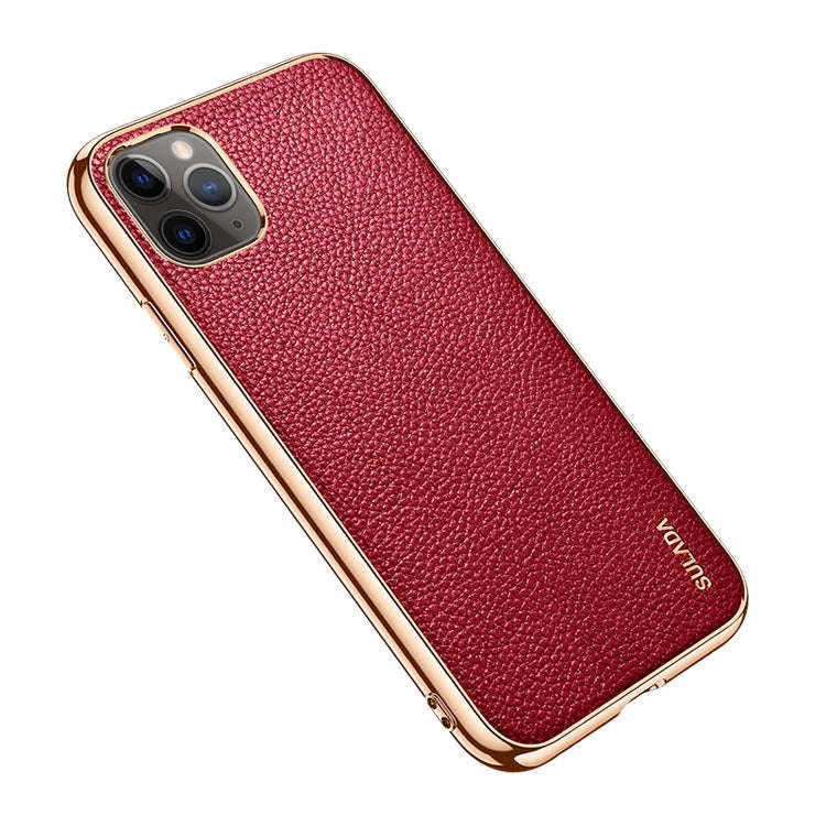 SULADA Litchi Texture Leather Electroplated Shckproof Protective Case, For iPhone 11 Pro, For iPh...