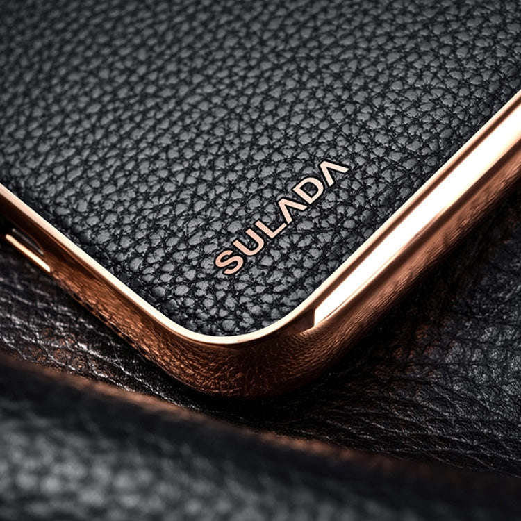 SULADA Litchi Texture Leather Electroplated Shckproof Protective Case, For iPhone 11 Pro, For iPh...