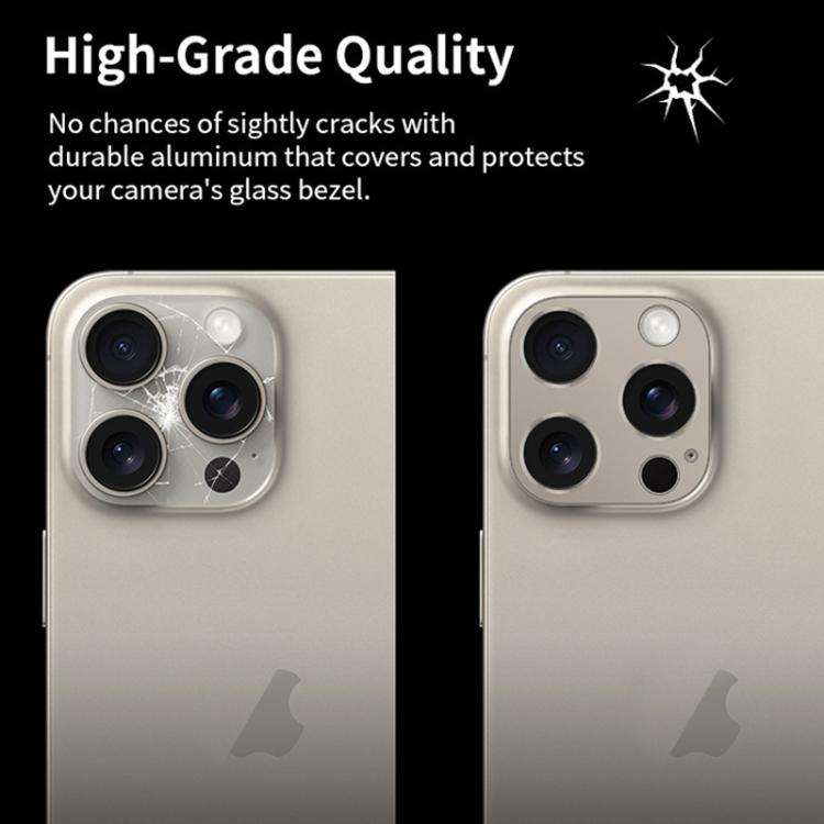 XDcase Titanium Alloy Hollow Camera Lens Protector, For iPhone 13 Pro / 13 Pro Max