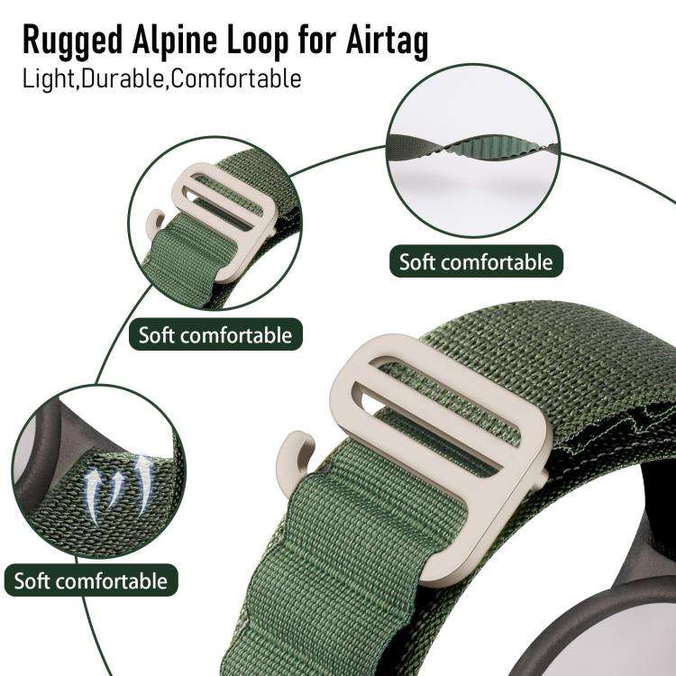 xDfind Silver Buckle Loop Nylon Band Style Anti-lost Tracker Protective Cover, For AirTag 2nd Gen...