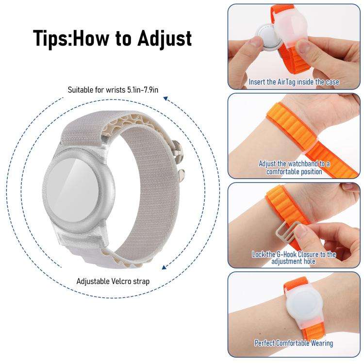 xDfind Silver Buckle Loop Nylon Band Style Anti-lost Tracker Protective Cover, For AirTag 2nd Gen...