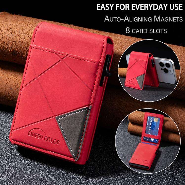 BFK29 Prismatic Embossed MagSafe Magnetic Leather Card Bag
