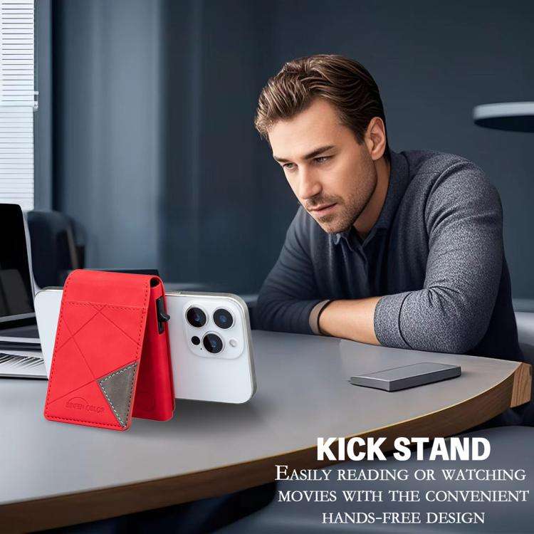 BFK29 Prismatic Embossed MagSafe Magnetic Leather Card Bag
