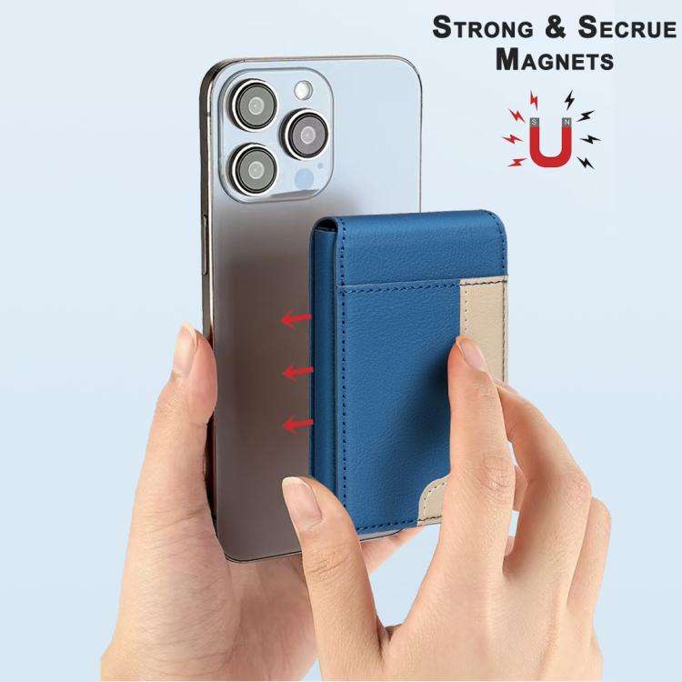 BFK28 Colorblock MagSafe Magnetic Leather Card Bag