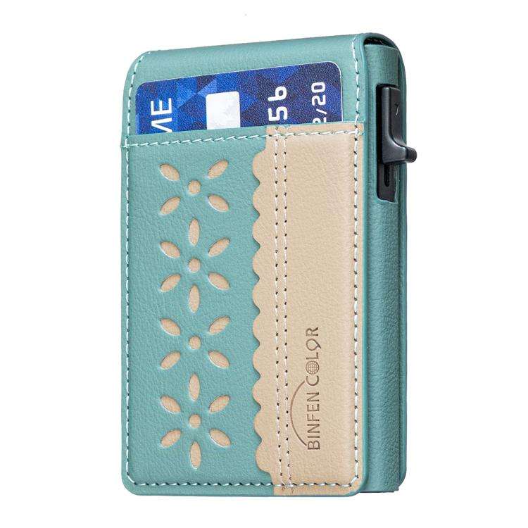 BFK30 Colorblock Flowers Magsafe Magnetic Leather Card Bag