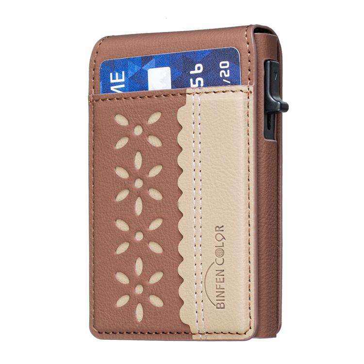 BFK30 Colorblock Flowers Magsafe Magnetic Leather Card Bag