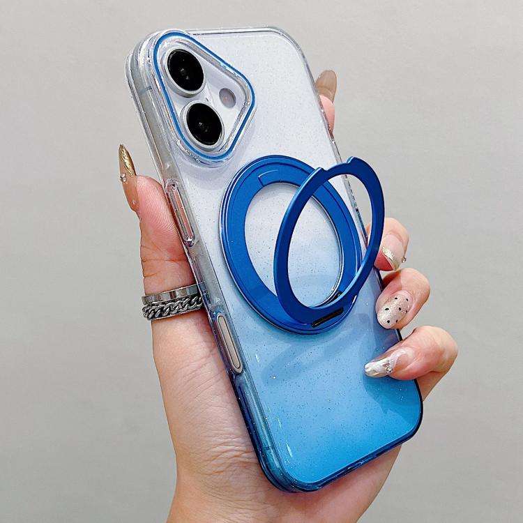 Transparent Gradient 360 Degree Rotation Holder MagSafe Phone Case, For iPhone 17 Pro Max, For iP...