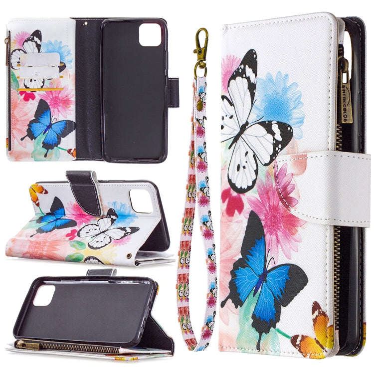 Colored Drawing Pattern Zipper Horizontal Flip Leather Case with Holder & Card Slots & Wallet, Fo...