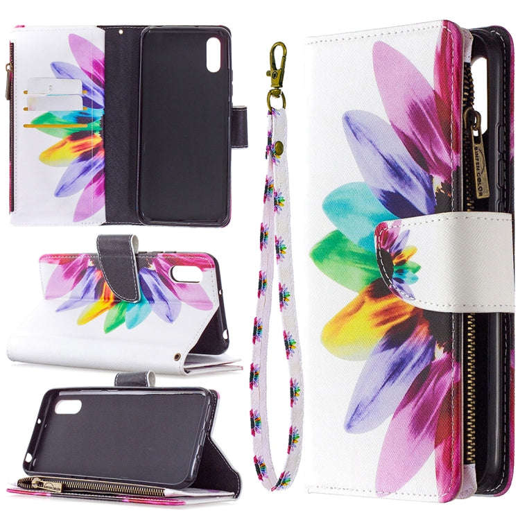 Colored Drawing Pattern Zipper Horizontal Flip Leather Case with Holder & Card Slots & Wallet, Fo...