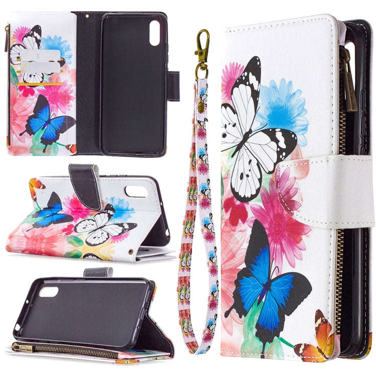 Colored Drawing Pattern Zipper Horizontal Flip Leather Case with Holder & Card Slots & Wallet, Fo...