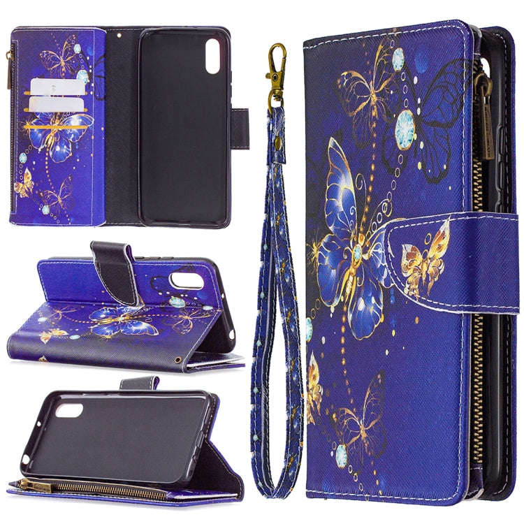 Colored Drawing Pattern Zipper Horizontal Flip Leather Case with Holder & Card Slots & Wallet, Fo...