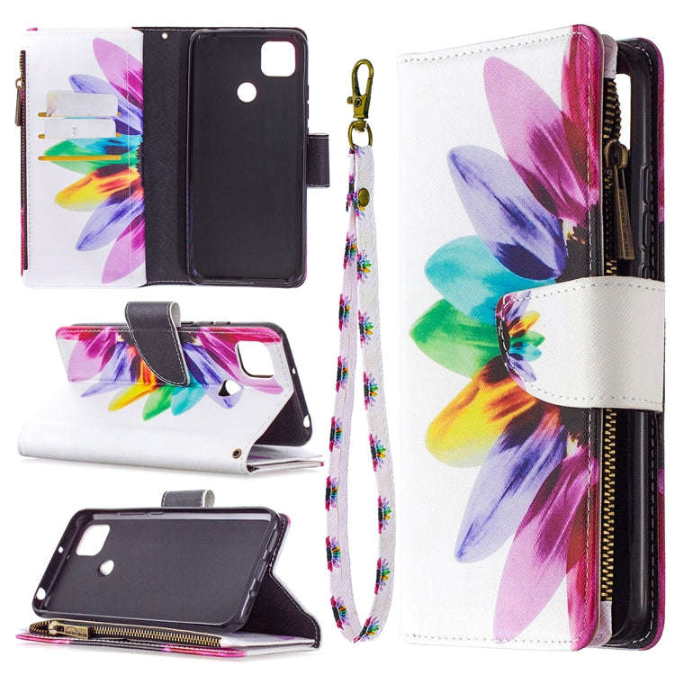 Colored Drawing Pattern Zipper Horizontal Flip Leather Case with Holder & Card Slots & Wallet, Fo...