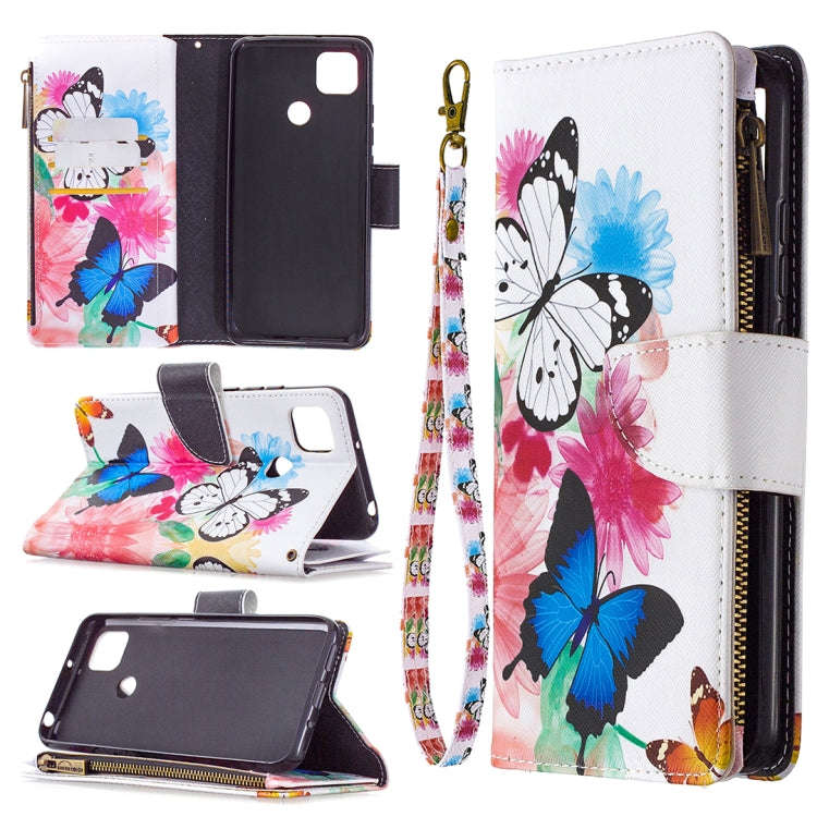 Colored Drawing Pattern Zipper Horizontal Flip Leather Case with Holder & Card Slots & Wallet, Fo...