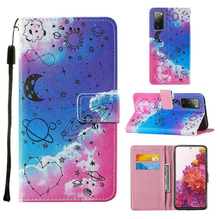 Colored Drawing Pattern Horizontal Flip Leather Case with Holder & Card Slot & Lanyard, For Samsu...