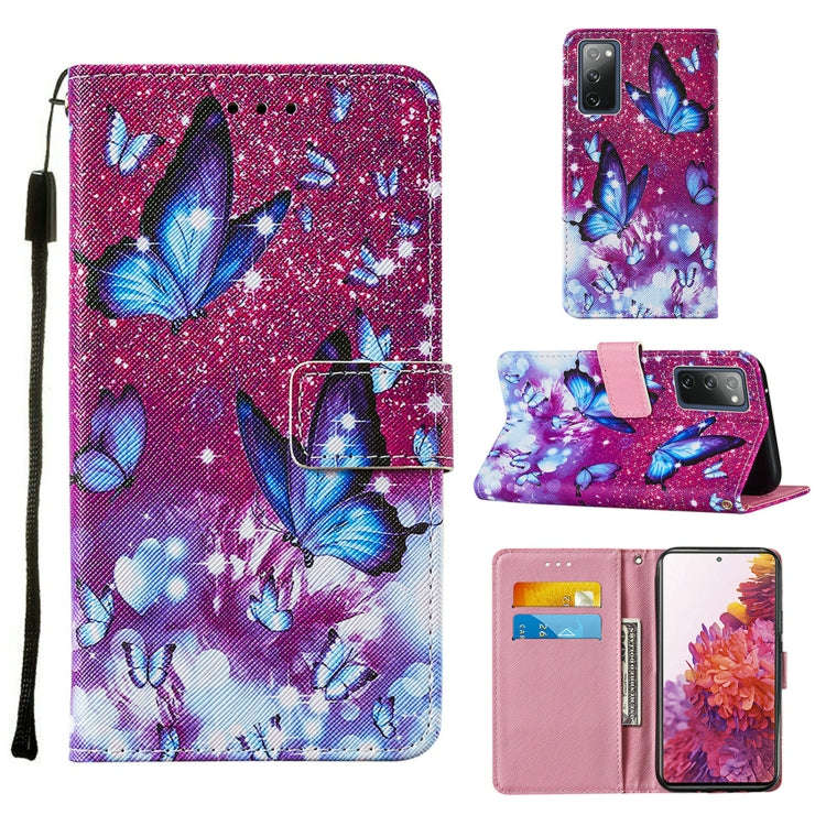 Colored Drawing Pattern Horizontal Flip Leather Case with Holder & Card Slot & Lanyard, For Samsu...