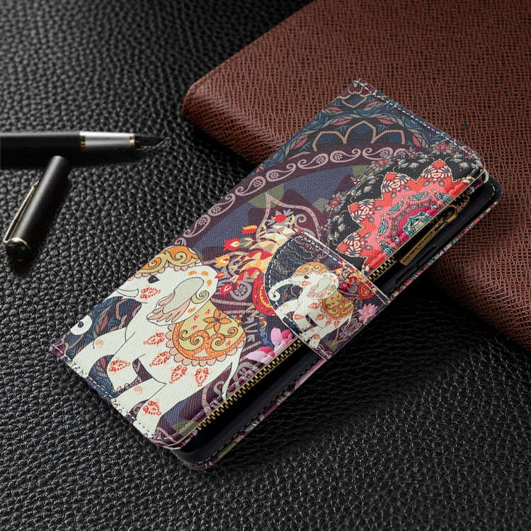 Colored Drawing Pattern Zipper Horizontal Flip Leather Case with Holder & Card Slots & Wallet, Fo...