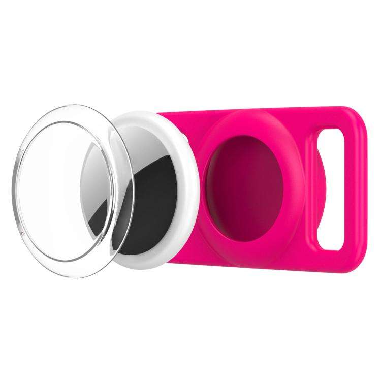 xDfind Silicone Pet Collar Tracker Transparent PC Cover, For AirTag 2nd Gen / AirTag 1st Gen