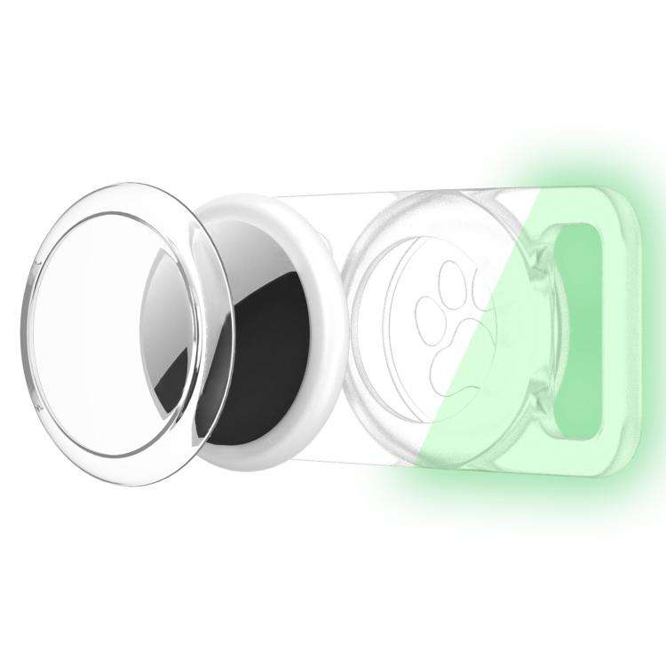 xDfind Silicone Pet Collar Tracker Transparent PC Cover, For AirTag 2nd Gen / AirTag 1st Gen