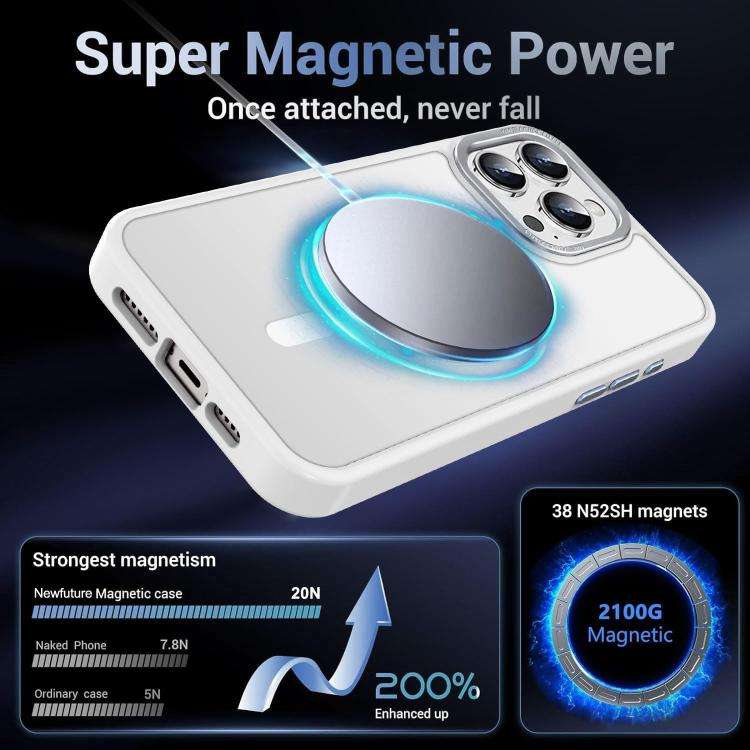 XDcase Metal Lens Frame Skin Feel Magnetic Phone Case, For iPhone 16 Pro Max, For iPhone 16 Pro, ...