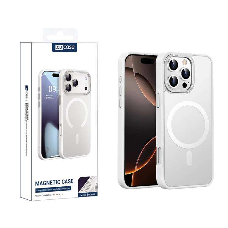 XDcase Metal Lens Frame Skin Feel Magnetic Phone Case, For iPhone 16 Pro Max, For iPhone 16 Pro, ...