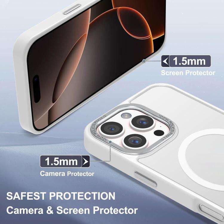 XDcase Metal Lens Frame Skin Feel Magnetic Phone Case, For iPhone 16 Pro Max, For iPhone 16 Pro, ...