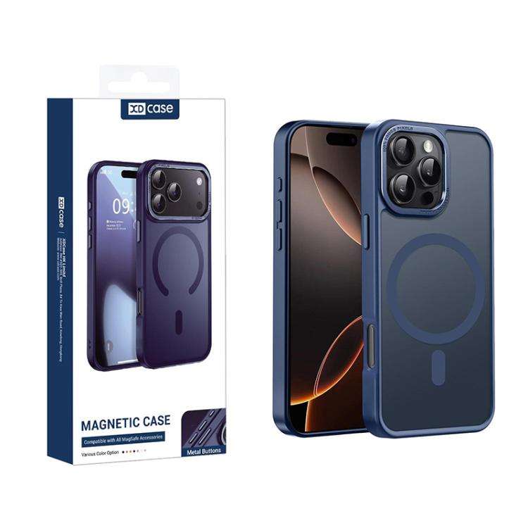 XDcase Metal Lens Frame Skin Feel Magnetic Phone Case, For iPhone 16 Pro Max, For iPhone 16 Pro, ...
