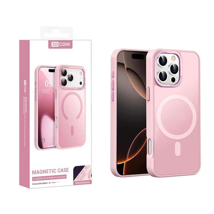 XDcase Metal Lens Frame Skin Feel Magnetic Phone Case, For iPhone 16 Pro Max, For iPhone 16 Pro, ...