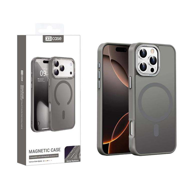 XDcase Metal Lens Frame Skin Feel Magnetic Phone Case, For iPhone 16 Pro Max, For iPhone 16 Pro, ...