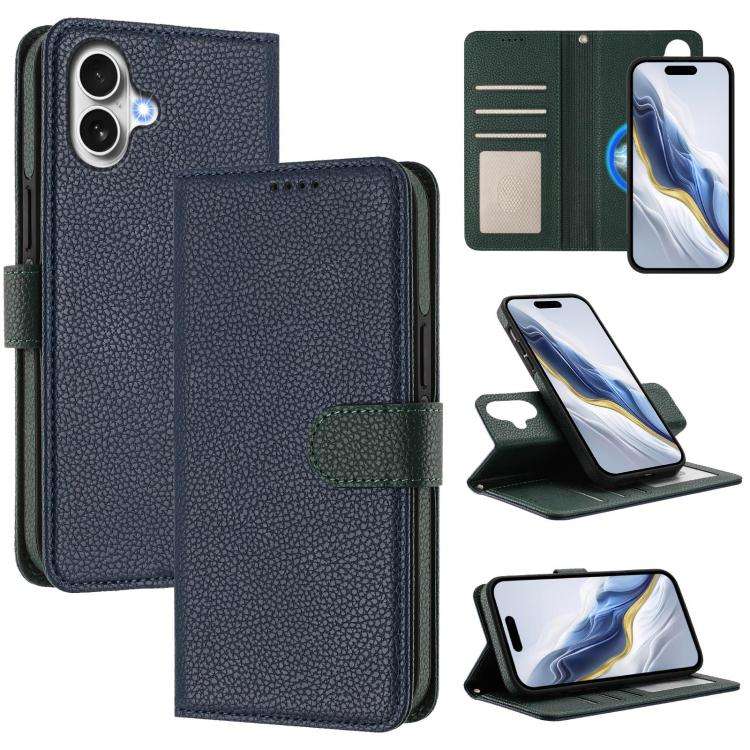 Detachable Litchi Texture Magnetic Side-Patch Vegan Leather Phone Case, For iPhone 17 Pro Max, Fo...
