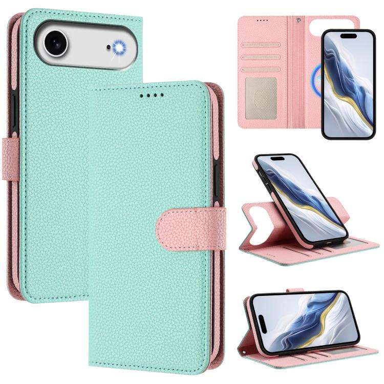 Detachable Litchi Texture Magnetic Side-Patch Vegan Leather Phone Case, For iPhone 17 Pro Max, Fo...