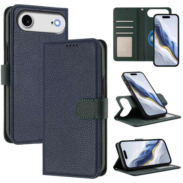 Detachable Litchi Texture Magnetic Side-Patch Vegan Leather Phone Case, For iPhone 17 Pro Max, Fo...