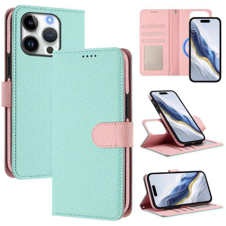 Detachable Litchi Texture Magnetic Side-Patch Vegan Leather Phone Case, For iPhone 17 Pro Max, Fo...